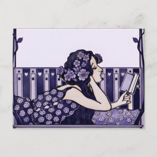 Jugendstil Vintage-Leser Postkarte
