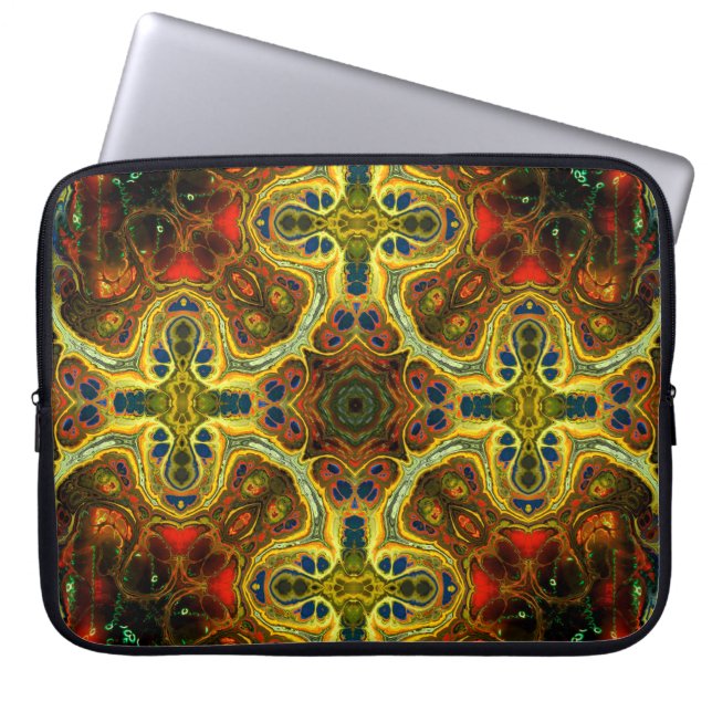 Jugendstil-Vintages Muster in grün, y Laptopschutzhülle (Vorderseite)