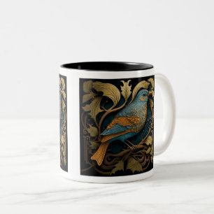 Jugendstil-Vogel-Zweitön-Becher, 330 ml  Zweifarbige Tasse