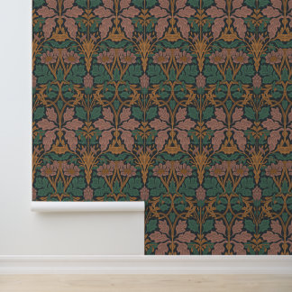 Jugendstil warme Tonblume Tapete