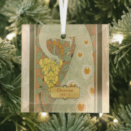 Jugendstil Weihnachten Vintage Pfauen Ornament Aus Glas