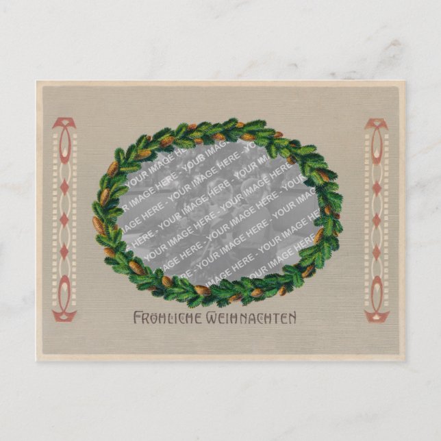 Jugendstil Weihnachtskarten-Foto-Rahmen - Feiertagspostkarte (Vorderseite)