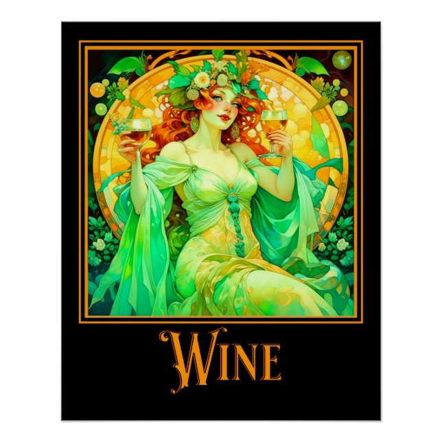 Jugendstil Wein Poster (Vorderseite)