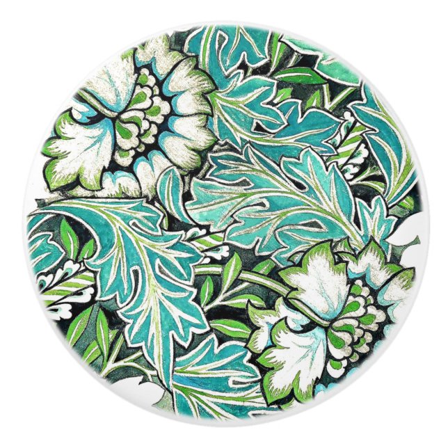 Jugendstil-William morris-Anenie Keramikknauf (Vorderseite)