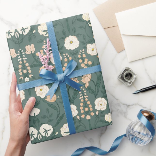 Jugendstil William-Morris Muster Geschenkpapier (Schenken)