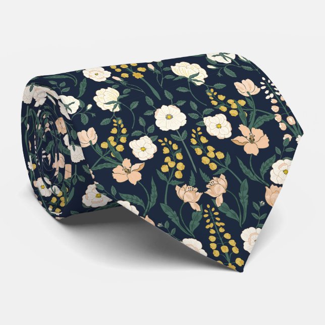 Jugendstil William-Morris-Muster Krawatte (Gerollt)
