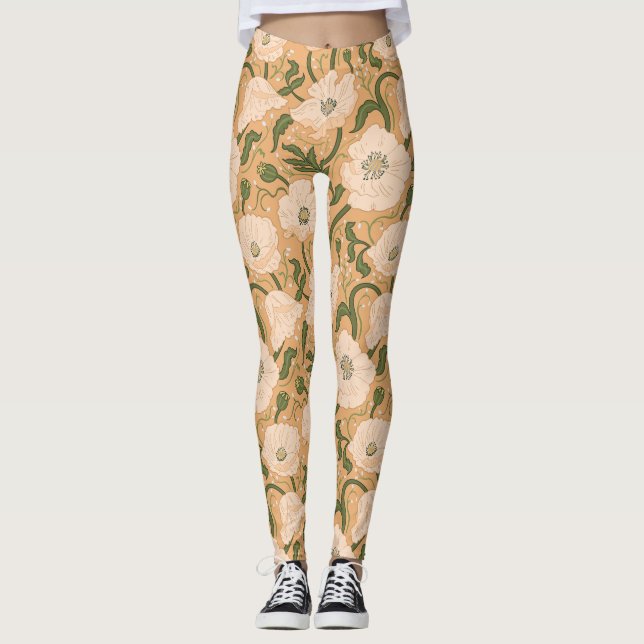 Jugendstil William-Morris-Muster Leggings (Vorderseite)