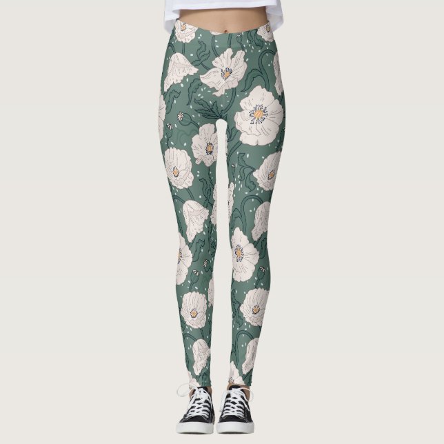 Jugendstil William-Morris Muster Leggings (Vorderseite)