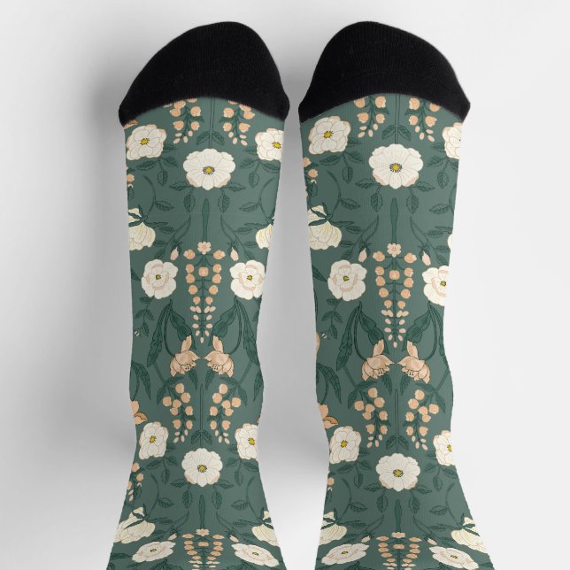 Jugendstil William-Morris Muster Socken (Oben)