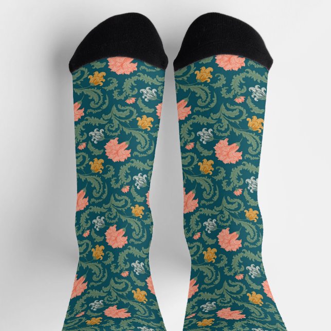 Jugendstil William-Morris Muster Socken (Oben)