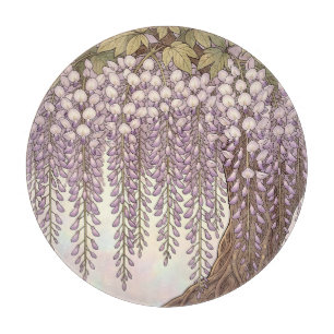 Jugendstil Wisteria Floral Goldrahmen Schneidebrett