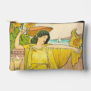 Jugendstilfrau mit Sonnenblumen Zubehörtasche