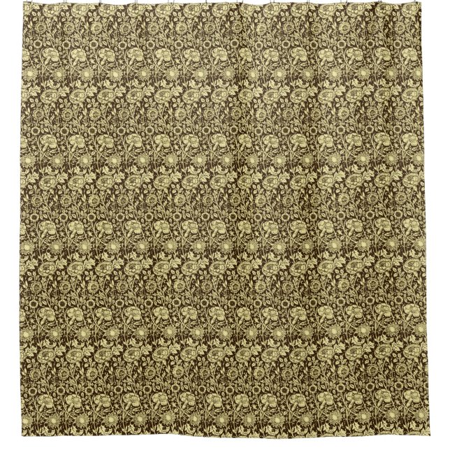 Jugendstilgarni Damask, Braun und Creme Duschvorhang (Vorderseite)