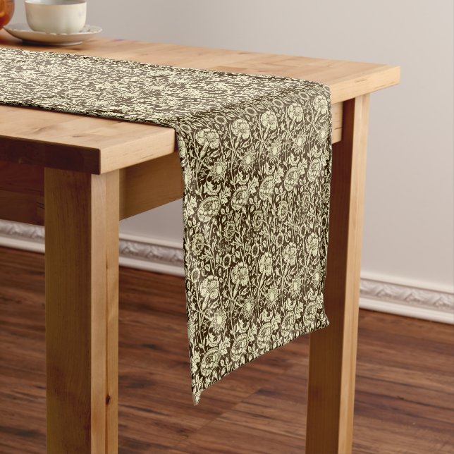 Jugendstilgarni Damask, Braun und Creme Kurzer Tischläufer (Beispiel)