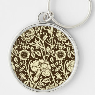 Jugendstilgarni Damask, Braun und Creme Schlüsselanhänger