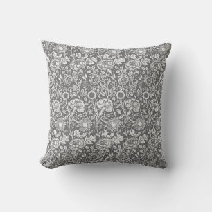 Jugendstilkarnation Damask, grau/grau Kissen