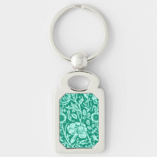 Jugendstilkarnation Damask, Türkis Schlüsselanhänger