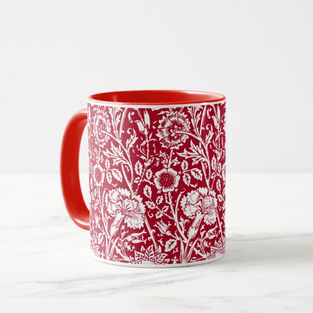 Jugendstilkarnation Damaskus, Rot und Weiß Tasse (Vorderseite Links)