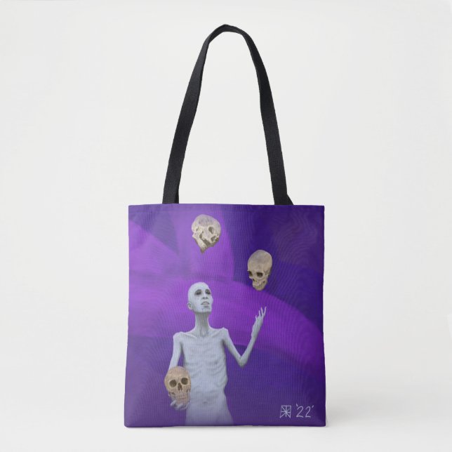Juggler Juggling Skulls Fantasy Art Graphic Tasche (Vorderseite)