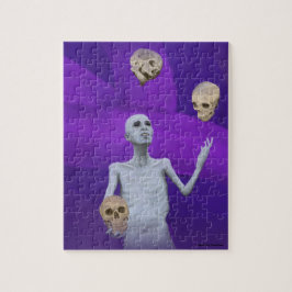 Juggler Juggling Skulls Kleines Fantasy Art Puzzle