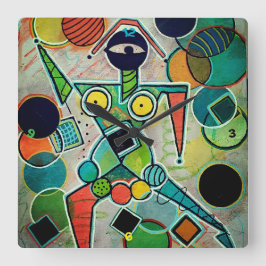 "Juggler" Wall Clock Quadratische Wanduhr