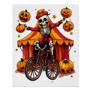 Juggling Bones � Lustiger Zirkus-Totenkopf Poster