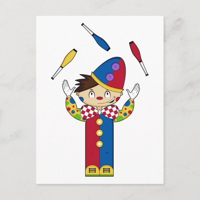Juggling Circus Clown Postkarte (Vorderseite)