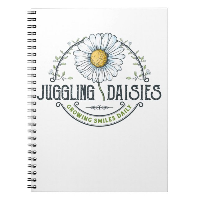 Juggling Daisis Logo-Notebook Notizblock (Vorderseite)
