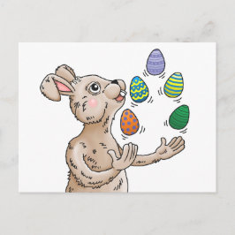 Juggling Oaster Bunny Feiertagspostkarte