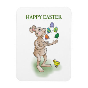 Juggling Oaster Bunny Magnet
