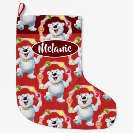 Juggling Polar Bär Sondermädchen Weihnachtslager Großer Weihnachtsstrumpf