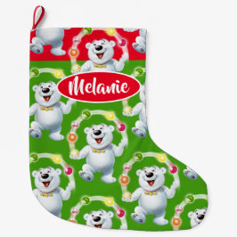 Juggling Polar Bär Sondermädchen Weihnachtslager Großer Weihnachtsstrumpf