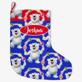 Juggling Polar Bear Sonderjungen Weihnachtslager Großer Weihnachtsstrumpf