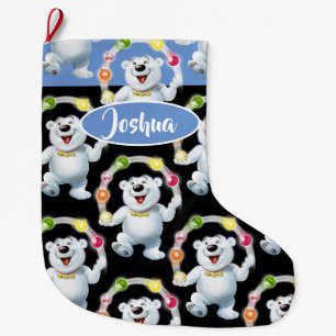 Juggling Polar Bear Sonderjungen Weihnachtslager Großer Weihnachtsstrumpf