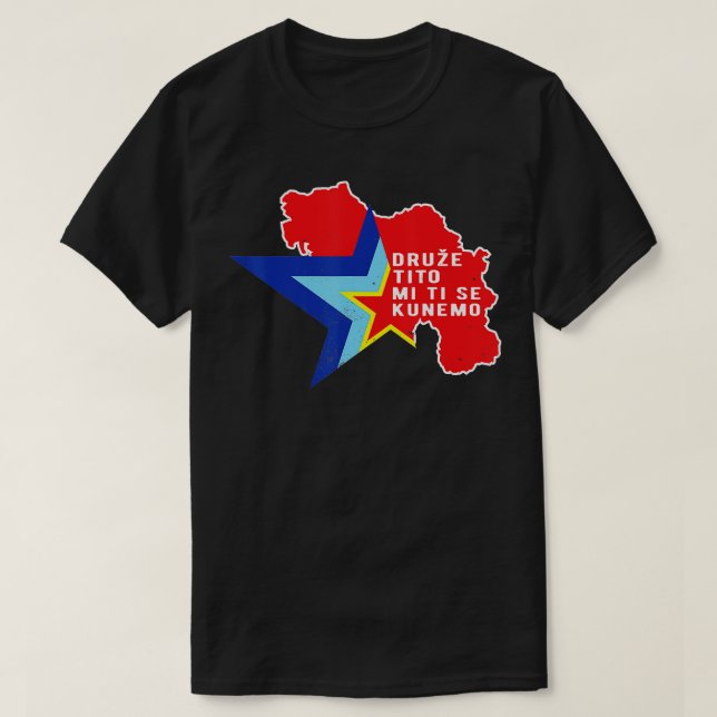 Jugoslavija Flaggenbalkan SFRY Josip Broz Tito Yug T-Shirt (Design vorne)