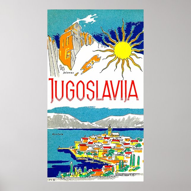 Jugoslawien, Adria, Vintage Reiseplakat Poster (Vorne)