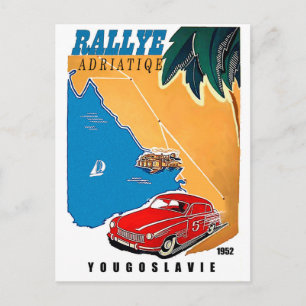 Jugoslawien, adriatische Kundgebung, Oldtimer, Vin Postkarte