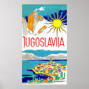 Jugoslawien, adriatisches Meer, Vintages Poster
