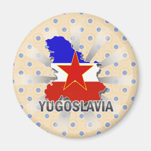 Jugoslawien-Flaggen-Karte 2,0 Magnet