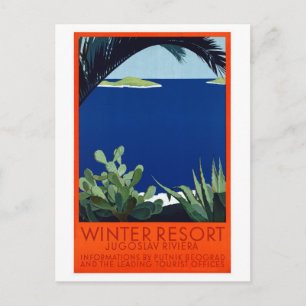 Jugoslawien Putnik Vintage Reiseposter Restauriert Postkarte