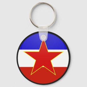Jugoslawien-Qualitätsflaggenzirkel Schlüsselanhänger
