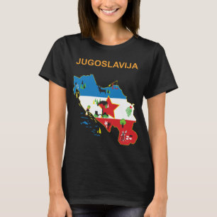 Jugoslawien Retro-Karte Roter Stern Reise T-Shirt