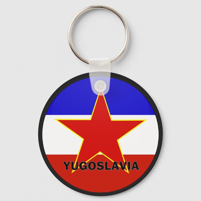 Jugoslawien Roundel Qualitätsflagge Schlüsselanhänger (Vorderseite)