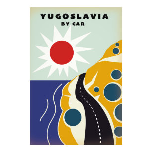 Jugoslawien Von Autos Vintage Reiseplakat Fotodruck