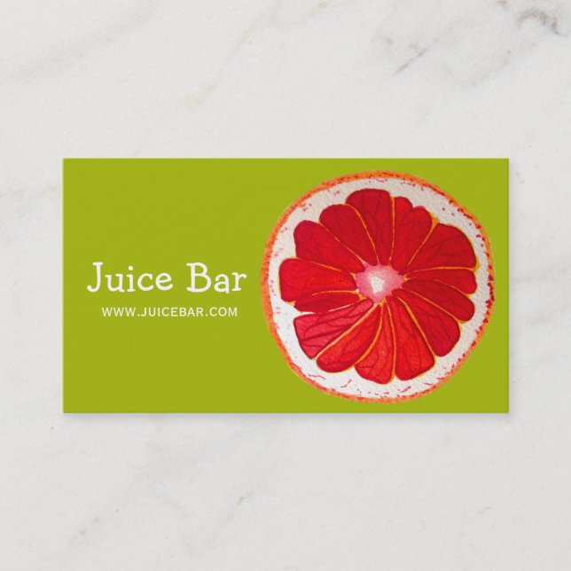 Juice Bar Green Health Drinks Geschäft Visitenkarte (Vorderseite)