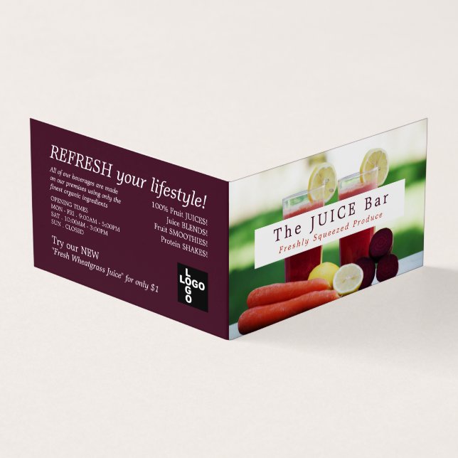 Juice Blend, Juice Bar, im Detail Visitenkarten (Vorderseite)