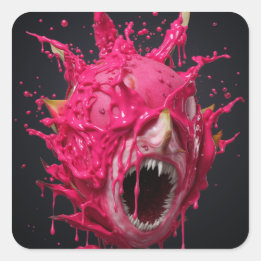 Juicified Dragon Fruit Lady Quadratischer Aufkleber