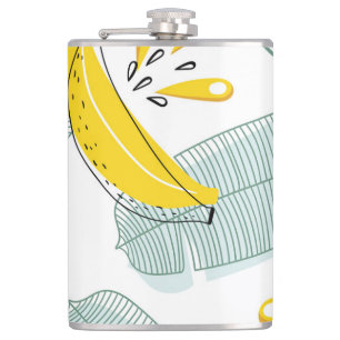 Juicy Bananas Vintages Muster Flachmann