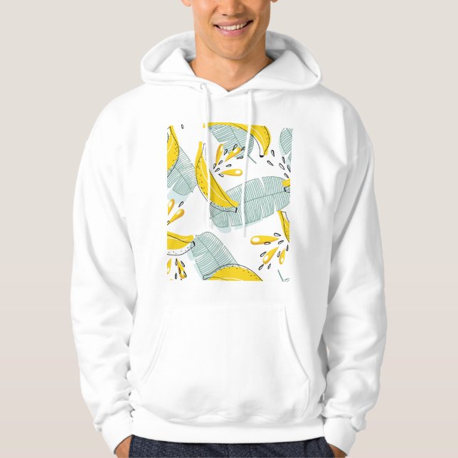 Juicy Bananas Vintages Muster Hoodie (Vorderseite)