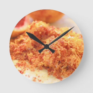 Juicy Citrus Blood Orange und Zest Runde Wanduhr